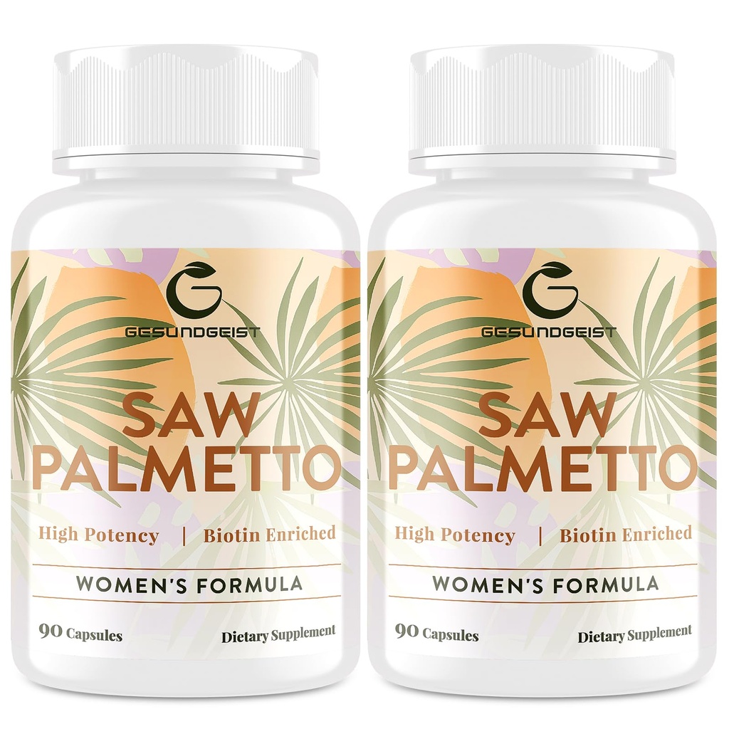 Saw Palmetto for Women Hair Loss - DHT Blocker con 5-en-1 Blend for Hair Growth, Skin & Nails, Urinary Wellness - Extra Strength Saw Palmetto Suplemento - 180 Capsules