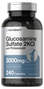 Horbäach Glucosamine Sulfate 2KCI with Potassium TEN 3000mg TEN 240 Capsules ← Non-GMO y Gluten Free Supplement
