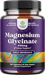Puro Magnesio Glycinate Suplemento 400mg Por Serving - Vegan High Absorption Chelated Magnesium Capsules for Women &amp; Men with Elemental 400mg for Mood Sleep and Relaxation Support - 180 Con
