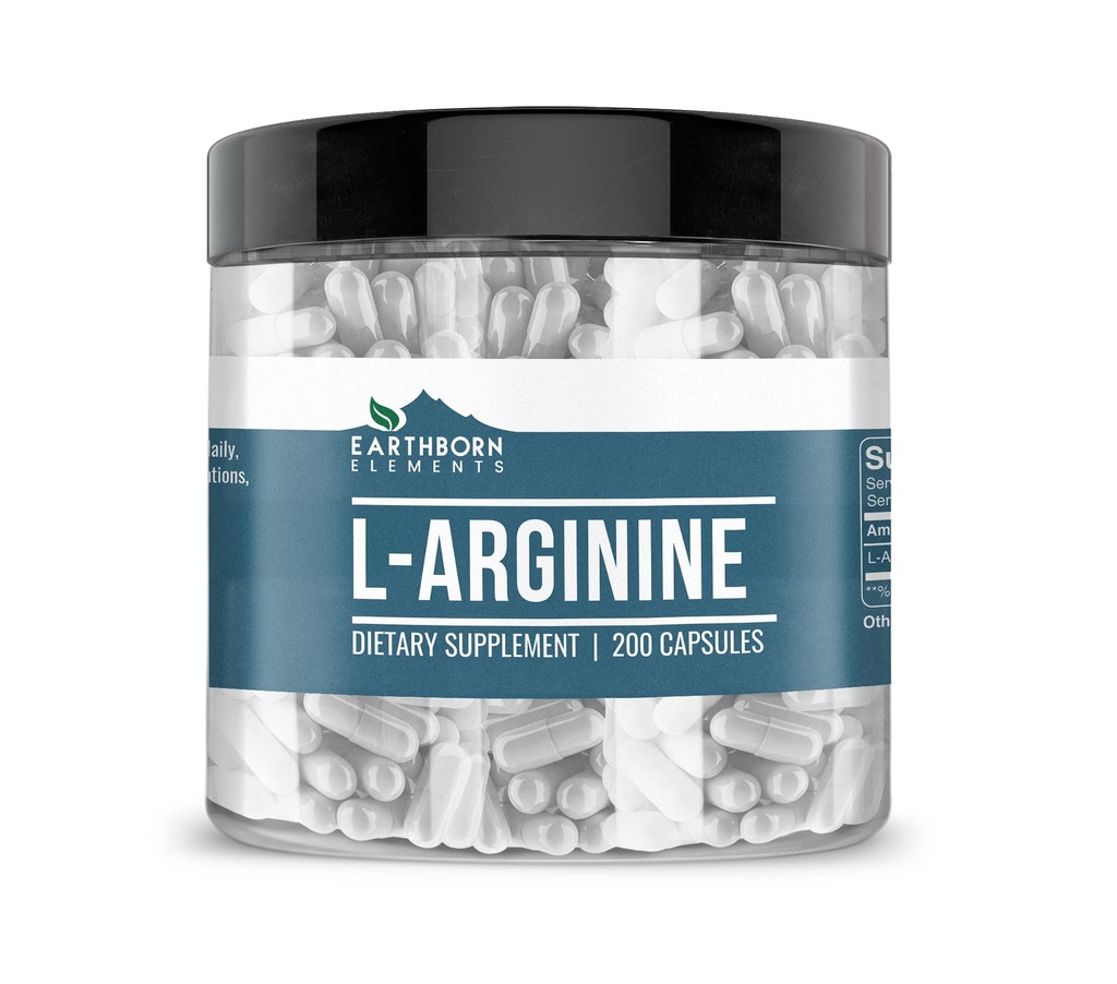 Elementos terrestres L-Arginina Pure " Undiluted, No Additives (200 capsules)