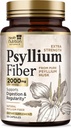 Psyllium Husk Capsules 1500 mg - Píldoras de suplemento de fibra natural, Digestión diaria, Salud de colon, " Apoyo de regularidad, Psyllium Husks Powder Caps, Vegan, No GMO - 120 Cápsulas Veggie