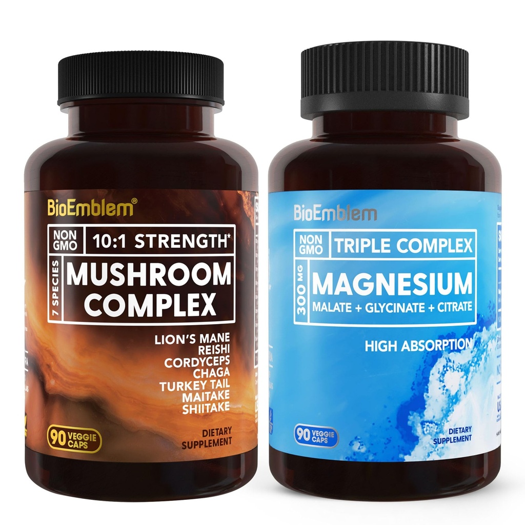 BioEmblem Triple Magnesium Complex and Mushroom Complex