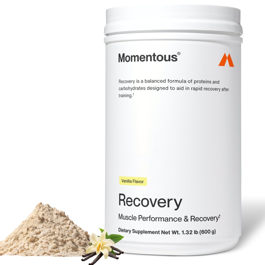 Momentous Recovery Grass-Fed Whey Protein Powder - 20 g Post-Workout Whey Isolate Protein - NSF Certified for Sport - Gluten-Free - 15 Servings - Vanilla - Paquete Mayo Vary