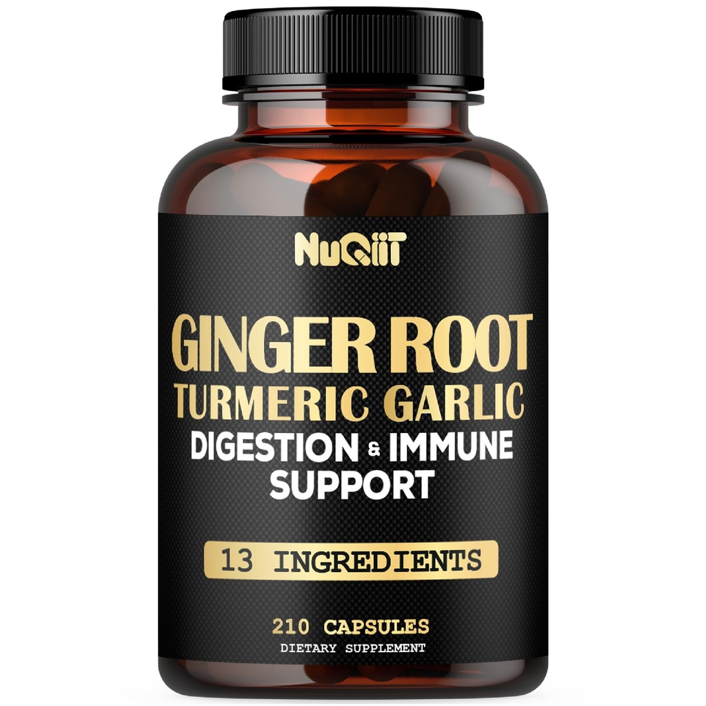 Suplementos de jengibre Capsules con Curcumina Turmérica, Bombilla de Ajo, Berberina HCl, Echinacea - 210 cápsulas