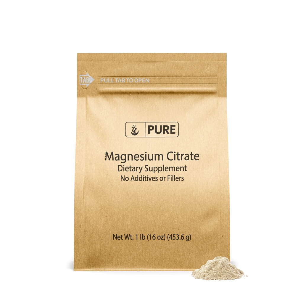 Ingredientes originales puros Citrato de magnesio (1lb) Suplemento de Magnesio, Desarrollado, Dissolves Fácilmente