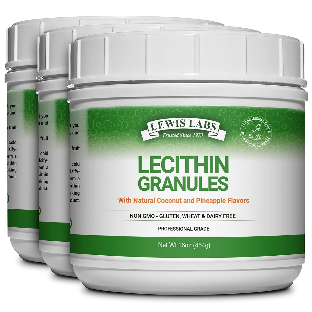 Lecithin Granules Suplemento Silencio Natural Soy Lecithin Powder es una excelente fuente de Phosphatidyl Choline viv Lactation Support, Immune Function &amp; Support Brain Health, 16 oz