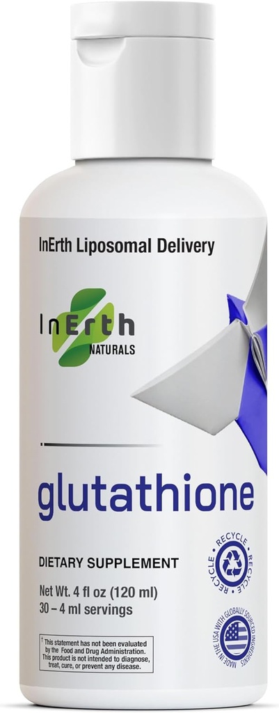 Suplemento Liposomal Glutathione - Pure Glutathione 500mg Líquido, alta absorción, reducción de estrés oxidativo, apoyo inmunológico y salud celular (4 Fl Oz, Desflavorado)