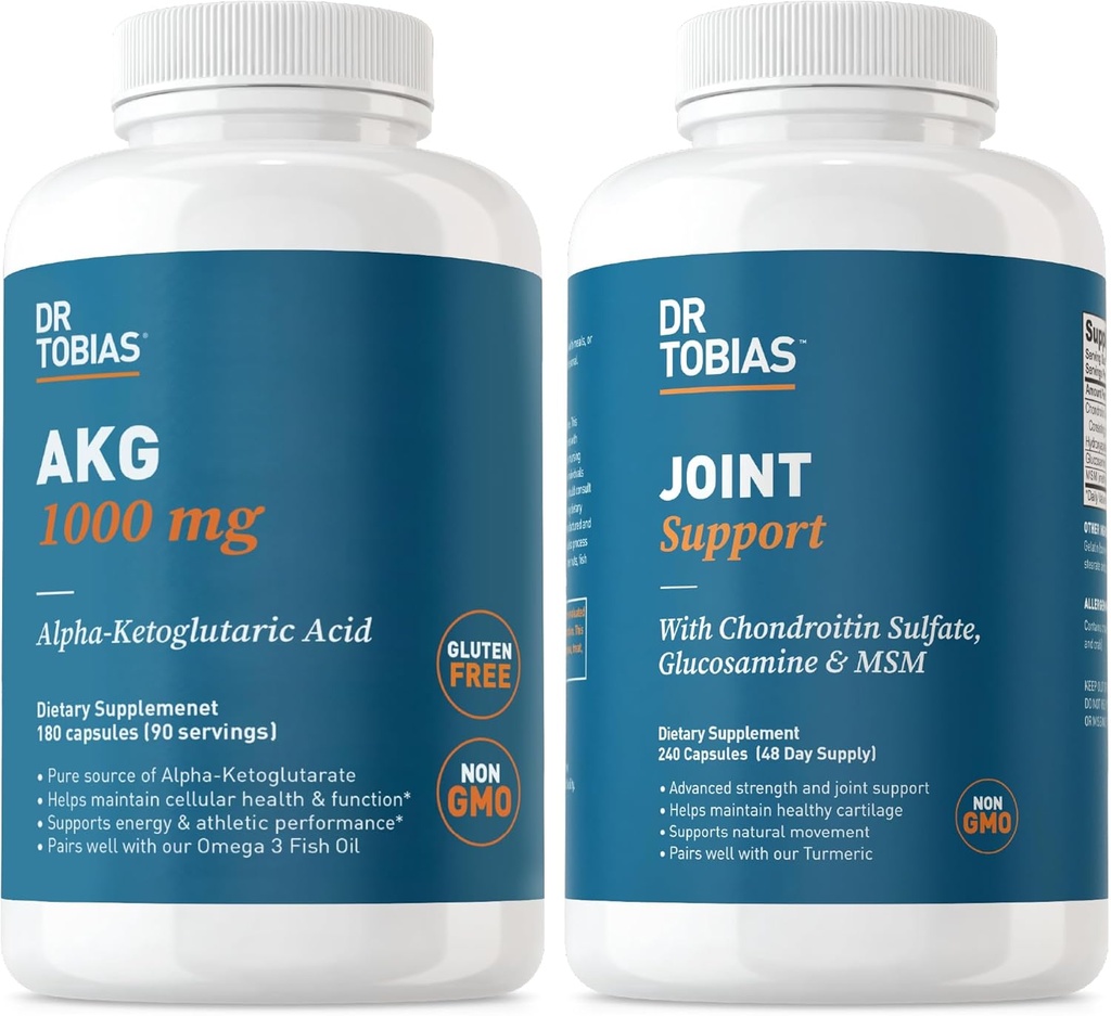 Dr. Tobias AKG Supplement & Joint Support Supplement - Supports Energy, Muscles, Cartilage & Joint Health, Non-GMO