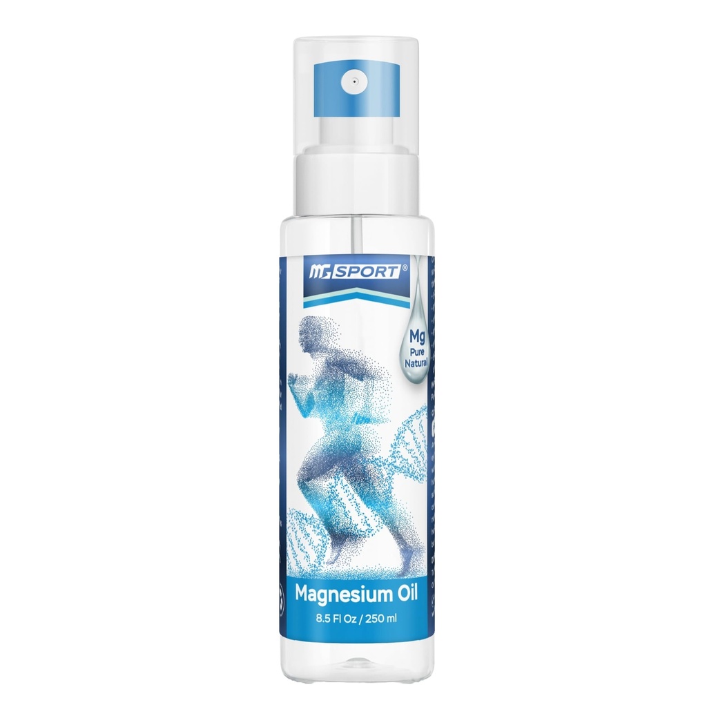 Espray de aceite de magnesio – 250 ml Magnesium Chloride Alta Absorción y Pura del Mar Muerto, No Preservadores – Apoya el sueño, recuperación de músculos y calambres. 1.400 aerosoles - 8 mg por aerosol.
