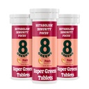 8Greens Supergreens Tablets ◾ Super Greens Powder Superfood Tablet, Metabolism Immunity & Focus, Daily Greens Effervescent Tablets, Organic: Aloe Vera, Spirulina, Chlorella, Peach, 30 Servings