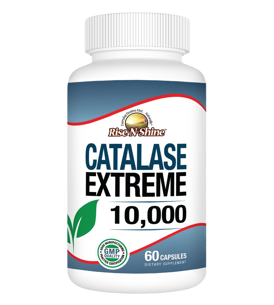 Rise-N-Shine Catalase Extreme Suplemento 10,000 con Saw Palmetto, Biotin, Fo-Ti, PABA - Suplementos para el cabello fuerte - 60 cápsulas