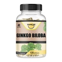 Ginkgo Biloba 1800mg, Ginkgo Biloba Orgánica, Memoria &amp; Cerebro Función Soporte, Mejora la concentración y el apoyo cognitivo, Claridad, 120 Veggie Caps, Non GMO, 120Caps