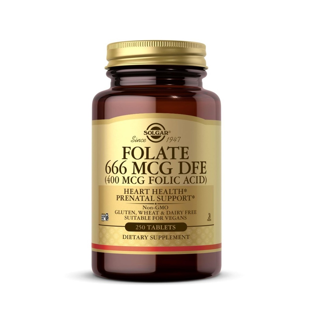 Solgar Folic Acid Tablets, 400 mcg, 250 Count