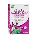 Camino de la Naturaleza Cold+Flu Relief, Umcka, Shortens Duración y Reduce la Severidad, Multi-Symptom Relief, Homeopático, Phenylephrine Free, Non-Drowsy, Berry Flavored, 20 Chewable Tablets (Packaging May Vary)