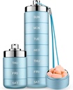 Mossime Metal Pill Organizador Semanal, Caja de Píldora A prueba de Agua, Gran Contenedor de Casos de Aleación de Aluminio, BPA Gratis 7 Días Medicina diaria Organizador de Vitamina, Petróleo de Pesca, Suplemento