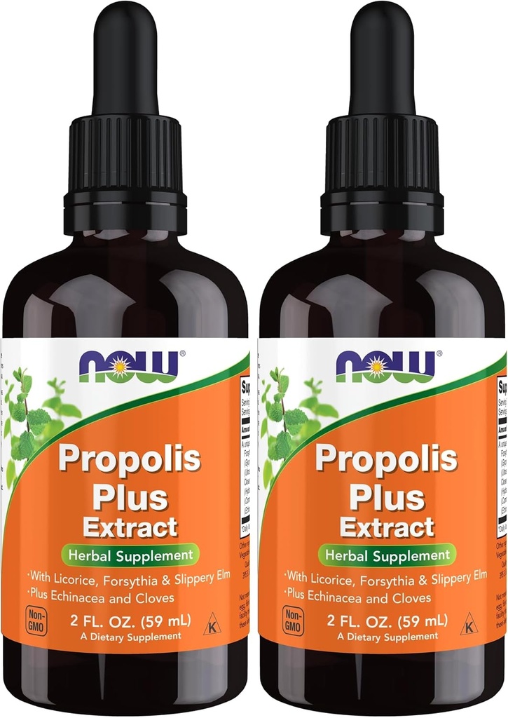 AHORA Suplementos, Propolis Plus Extracto Líquido con gotero, Suplemento Herbal, 2-Once (Pack of 2)
