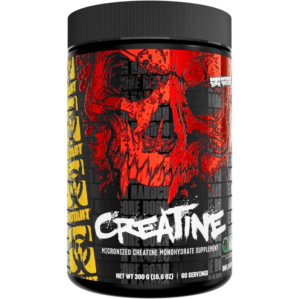 Mutant Creatine - Cretina Monohydrate Micronized Powder - Suplemento Creatine Powder para Rendimiento de alta intensidad mejorado - 60 Servings- 300 g - Desflavored