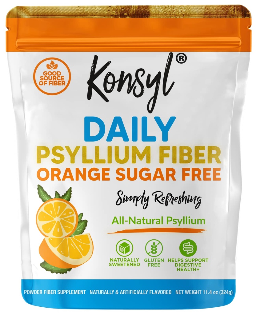 Konsyl Daily Psyllium Fiber Orange Sugar Gratis
