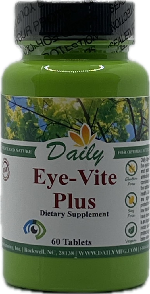 Fabricación diaria Eye-Vite PlusTM (Vitamin's A, C, E, Zinc, Gamma Aminobutyric Acid (GABA), Lutein, Zeaxanthin & Bilberry)