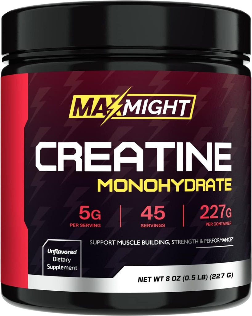 Cretina Monohydrate Powder, Micronizada, 5g Por Serving, Desflavorada " Altamente Soluble, No Filler, Construir el Muscle " Mejorar el rendimiento para Hombres " , 45 Servimientos