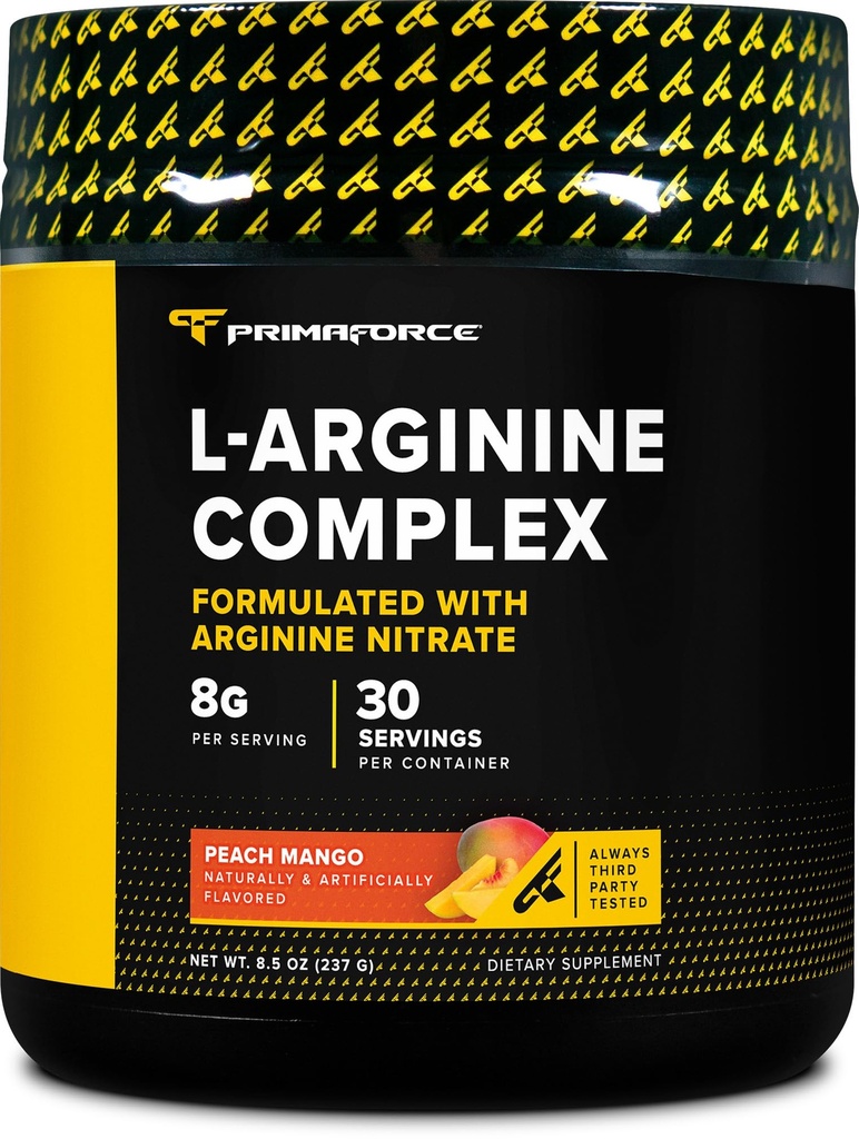 Primaforce L-Arginine Complex Powder (30 Servings Per Bottle | Peach Mango) Powerful Protein Building Supplement for Maximum Gains