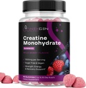 Gummies de Monohidrato de Sugar Free Creatine - Gummies de Creatina Vegan para Mujer &amp; Hombres con 3000 mg por 3 Vacas de Creatina Soporta Energía &amp; Recuperación - Gluten Gratis &amp; Non-GMO - Wild Berry Flavor 90ct
