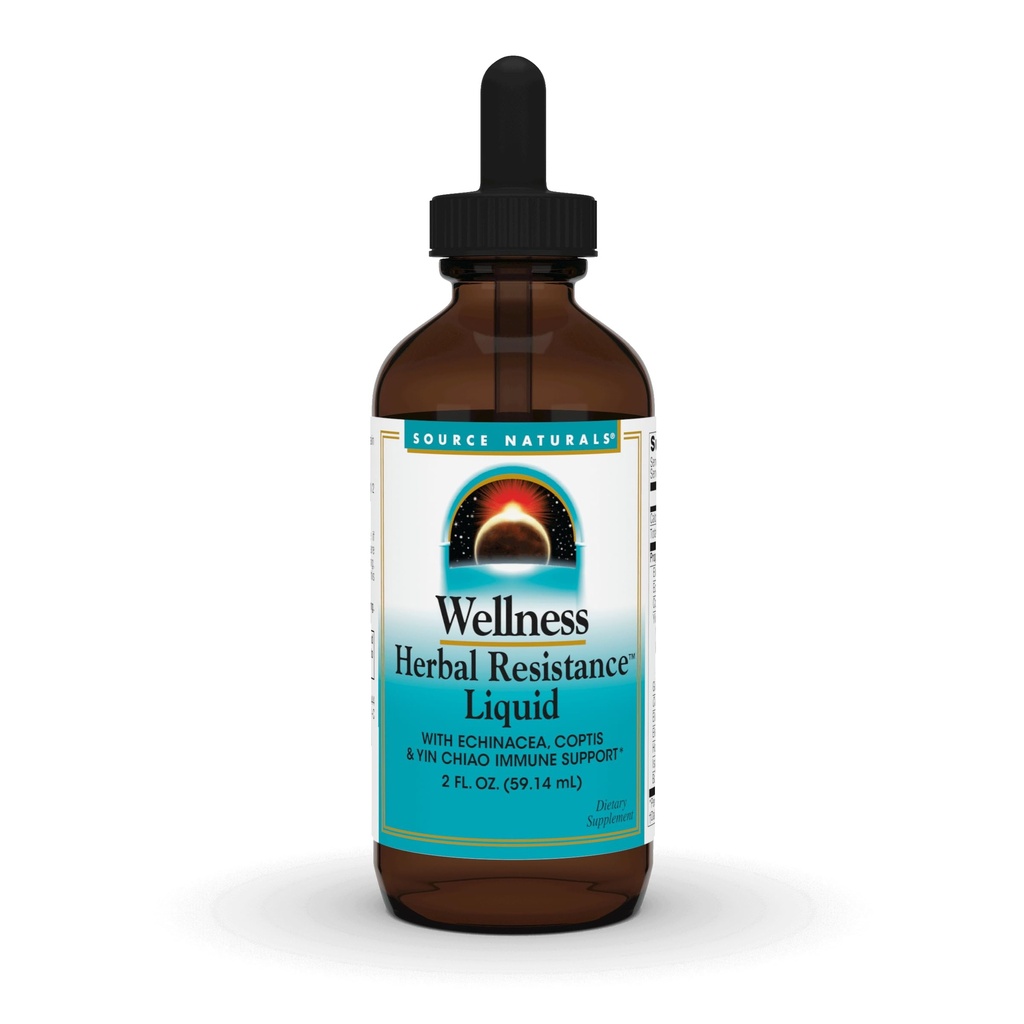 Fuente Natural Wellness Herbal Resistance Liquid - con Echinacea, Coptis y Yin Chiao, Immune Support* - 2 Fluid oz