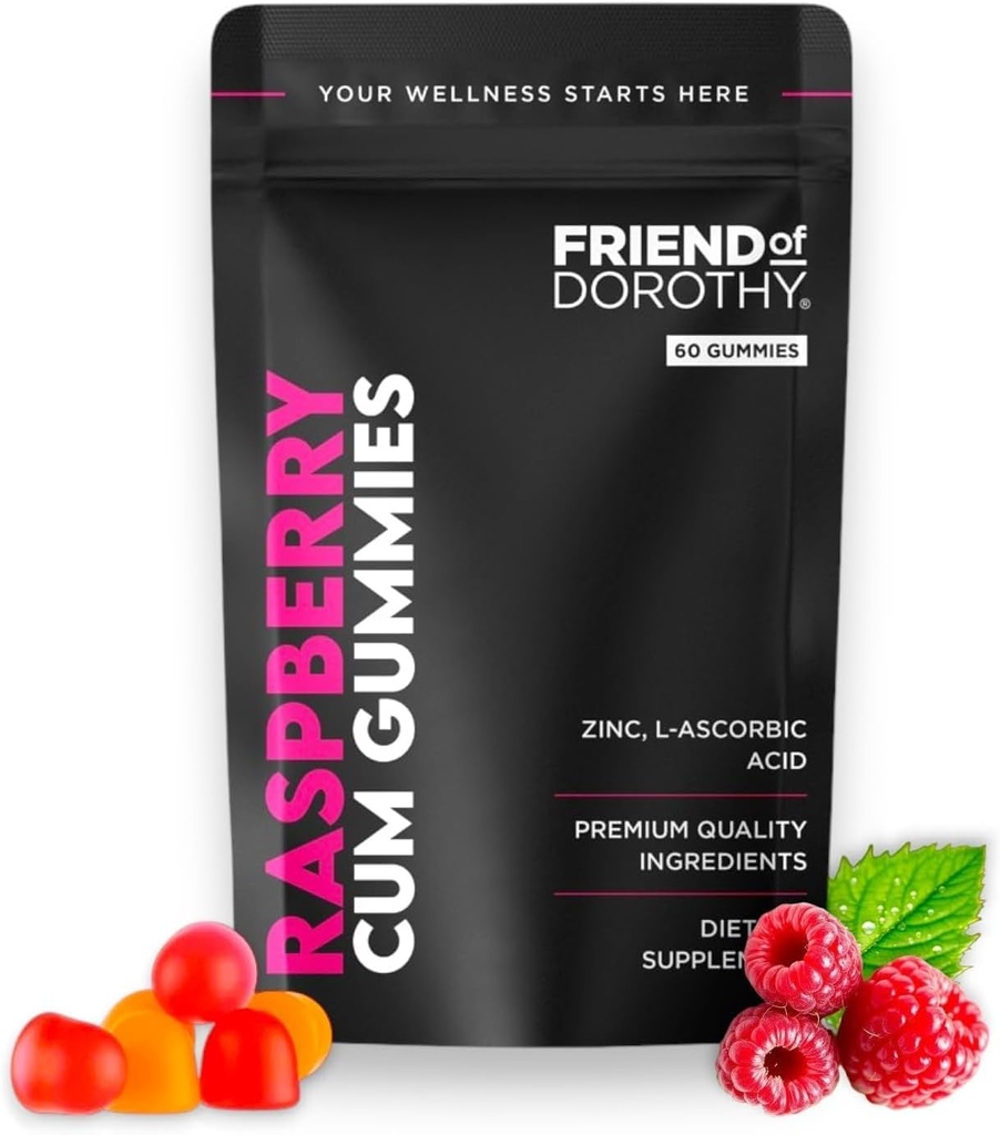 Raspberry C*M Gummies – Mejora el volumen de esperma y carga – Suplemento de volumen de semen – 60 cápsulas