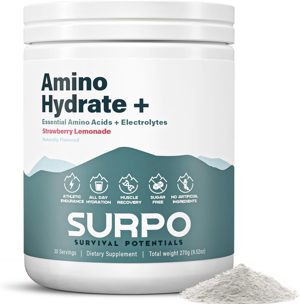 Aminoácidos esenciales Suplemento " Electrolitos libres de azúcar Polvo – Keto EAA + BCAA Amino Energy Powder – BCAA Electrolyte Hydration Powder Drink for Post Workout Muscle Recovery " Growth, 30 Servings