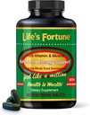 Suplemento Mineral de la Fortuna de la Vida, Fuente de Energía Natural Diaria para Mujeres Hombres, con Verdes Superalimentarios, Aminoácidos, Enzimas, Alta Potencia Vitamina A,C,D,E,B12, 180 Tab