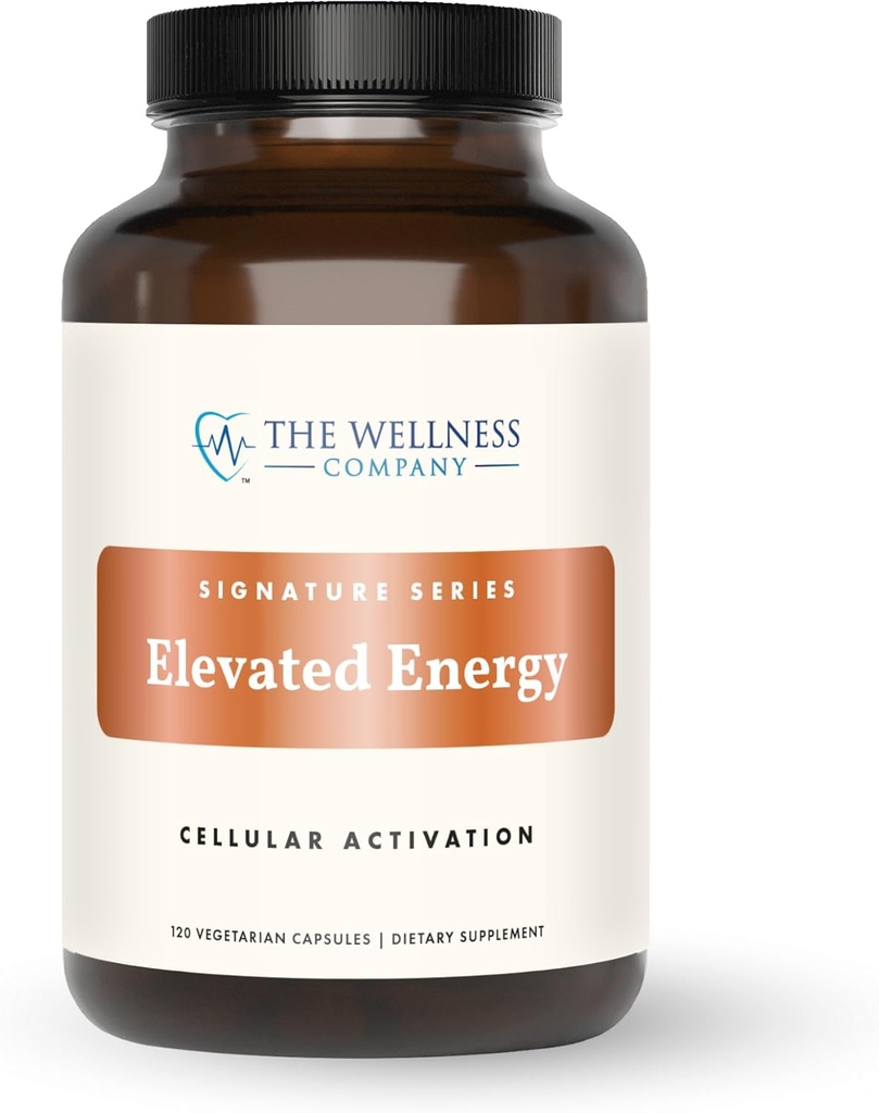 The Wellness Company Elevated Energy | 120 Capsules (2 Month Supply) | Natural Energy Booster with Herbal Extracts | Non-GMO, Vegan, Gluten Free