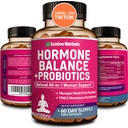 Hormone Balance + Probiotics for Women- Natural Menopause Relief, Weight Management, Bloating, Hot Flashes, PMS | Organic Maca, Chasteberry, Dong Quai & Black Cohosh | Non GMO |120 V Capsules