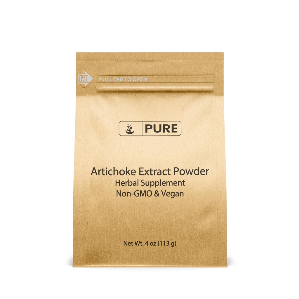 PURE ORIGINAL INGREDIENTES Extracto de Artichoke (4 oz) Suplemento herbal, libre de gluten, no GMO