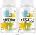 8-en-1 Monohidrato de Creatina con BCAA &amp; HMB, 5000 mg para Hombres &amp; Mujeres, Vacas Creatina para el Musculo, Recuperación, Resistencia &amp; Fuerza, Alta Absorción, Sabor de limón, Libre de azúcar, 180 Tabletas