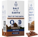 Salt of the Earth Premium Zero-Sugar Electrolyte - Made with Pink Himalayan Salt - Hydration Powder Packets ← Ingredientes Premium TEN Keto & Paleo Friendly TEN 12 Sticks, Chocolate