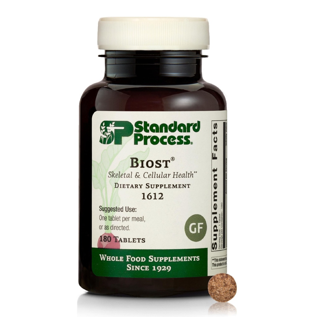 Standard Process Inc. Biost - Suplemento de Salud de Dientes y Huesos con Citrato de Magnesio Alimentario completo, Lactato de Calcio, Manganés - 180 Tabletas