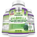 FRESH HEALTHCARE Premium Chlorella Suplemento, 1200mg Pure Vegan Powder Capsules, 180 Chlorophyll y CFG Pills, Natural Detox Superfood, Naturally Contiene B Vitaminas y Minerales