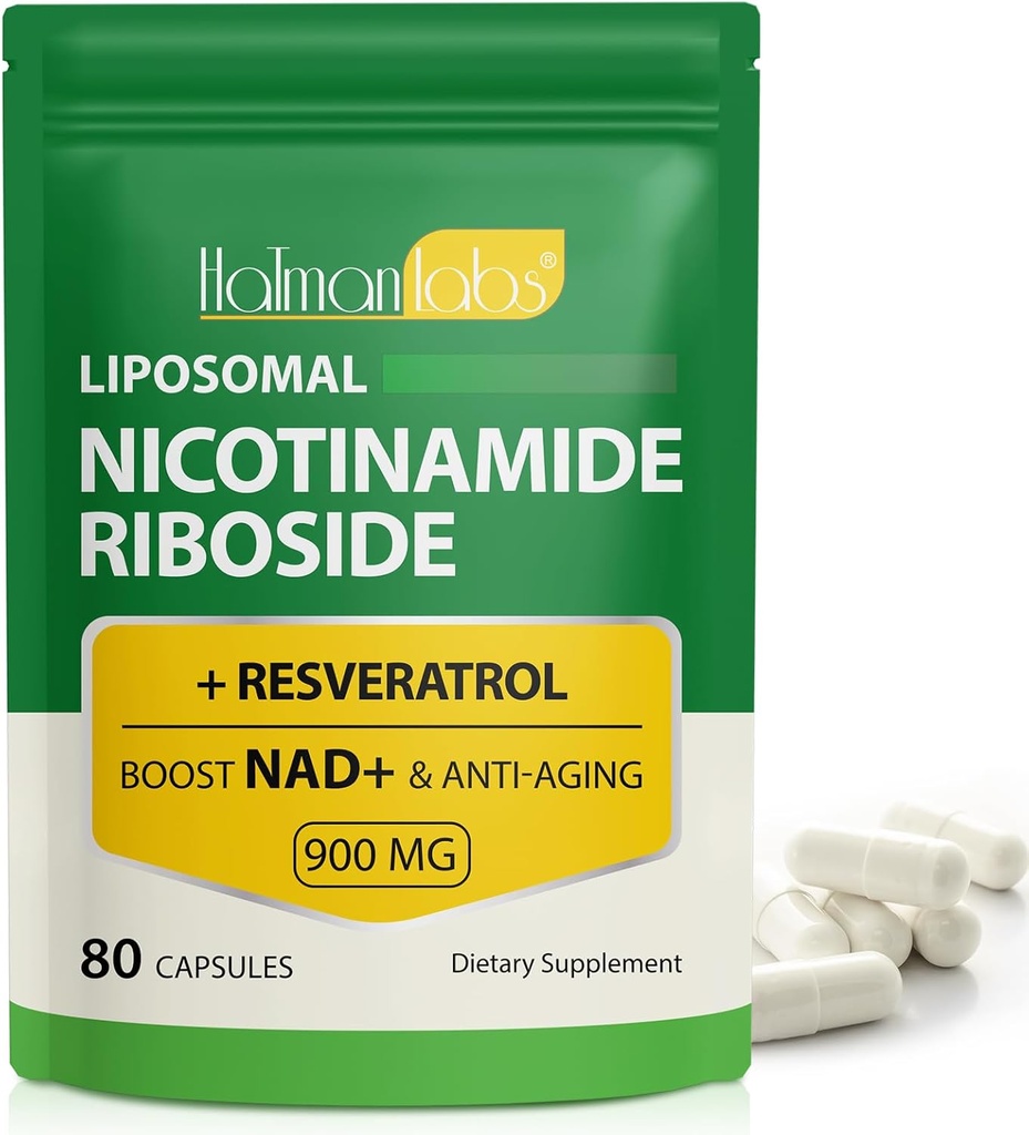 Liposomal Resveratrol,Liposomal Nicotinamide Riboside,Nicotinamide Riboside 900,Resveratrol Supplement,Resveratrol Supplement for Women Men(1Pack/80 Capsules)