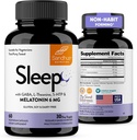Sandhu sueño 60 cápsulas –No-Habit formando 5-en-1 suplemento de ayuda para dormir con Melatonina, Magnesio, GABA, L-Theanine & 5-HTP