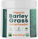 Teaveli Organic Barley Grass Juice Powder– Raw, Utah Grown Barley Grass Juice Extract for Detox- Complements Wheatgrass Juice- Made in USA Without Gluten, Additives or Preservatives- 8 oz (226 Grams)
