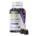 VITEEY Sambucus Elderberry Gummies for Adults & Teens + Zinc & Vitamin C - Sugar Free - Immune Support & Booster Herbal Supplement - Vegan, Gluten Free, Gelatin Free, GMO Free, Chewable Berry Flavored