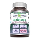 Amazing Fórmulas Melatonin Fast Dissolving Suplemento ← 60 Mg per Serving ← Berery Flavor mezclado 60 Tablets ← Non-GMO TEN Gluten-Free TEN Made in USA