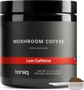 Toniiq Low-Caffeine Mushroom Coffee - Ultra High Potency 10:1 Concentrated Extract - Colombian Sourced Beans with 10 Mushroom Blend, Lion's Mane & Cordyceps - Functional Coffee Alternative