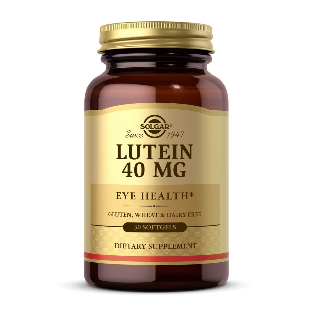 Solgar Lutein 40 mg, 30 Softgels - Supports Eye Health - Helps Filter Out Blue-Light - Contains FloraGLO Lutein - Gluten-Free, Dairy Free - 30 Servings
