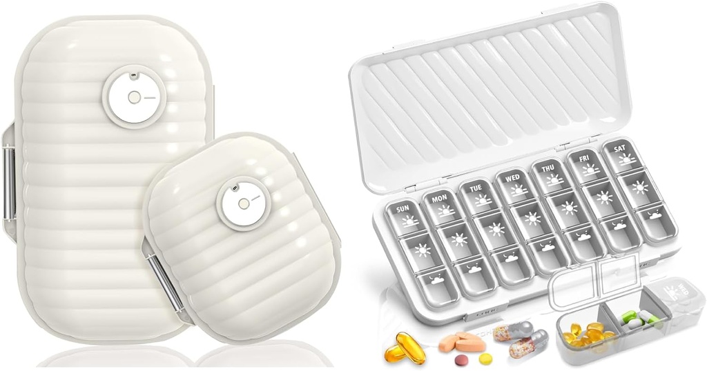 Travel Pill Organizer, 7 Day & Pill Organizer 3 Times A Day, 7 Day Pill Box - GloDeals Weekly Pill Organizer Daily Medicine Container Dispenser Case for Vitamin Fish Oil Supplement