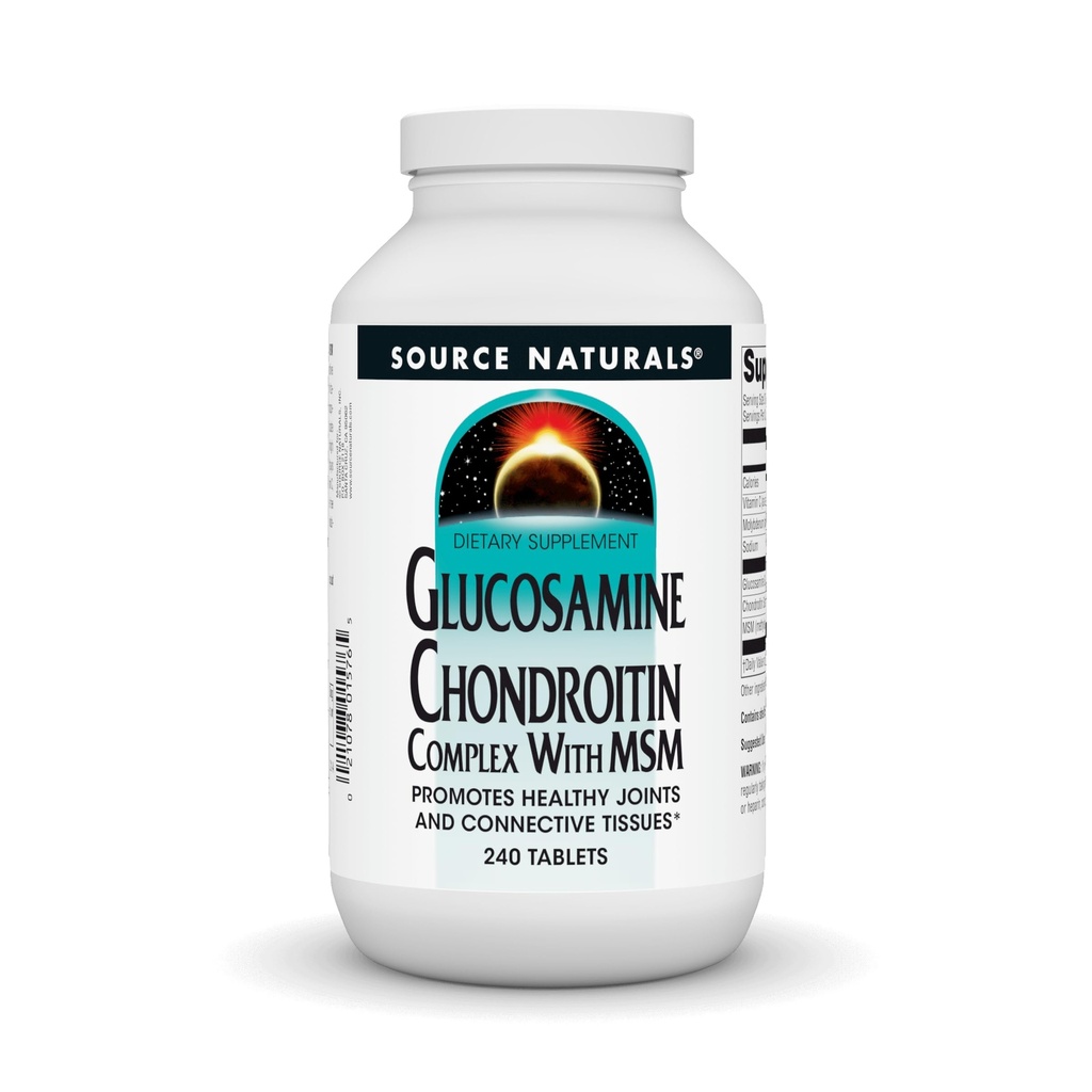 Source Naturals Glucosamine Chondroitin Complex with MSM, Promotes Healthy Joints and Connective Tossues* - 240 Tablets