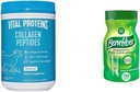 Proteínas vitales Péptidos de colágeno desarmados (24 Oz) &amp; Benefiber Prebiótico Suplemento de fibra desarmado (17.6 Oz)
