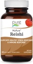 PURE ESSENCE LABS MyPure Reishi Organic Mushrooms Supplement - 100% Real Mushroom Extract for Immune Support, Stress Relief, Build Energy (30 Capsules)