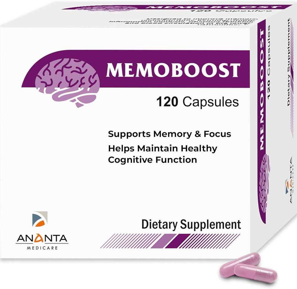 MEMOBOOST Ananta Medicare – Suplemento dietético herbal (120 cápsulas)
