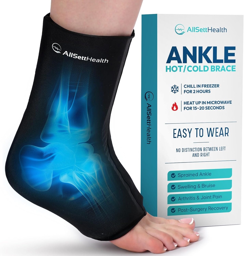 Agarre de hielo de tobillo para la hinchazón - Terapia caliente/caliente Terapia de hielo para el alivio del dolor de pie, alivio del dolor de talón, Fasciitis del plantar, Aquiles alivio de la tensión, compresión de tobillo esprainado, pequeño / medio